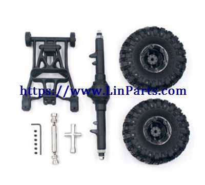 Wltoys 12428 RC Car Spare Parts: Rear Axle+Rear Differntial Gear Group[Assemble well]+Wheels wrench+Screw wrench+Rotary axis+Screw set+Wheels+Rear anti-collision frame