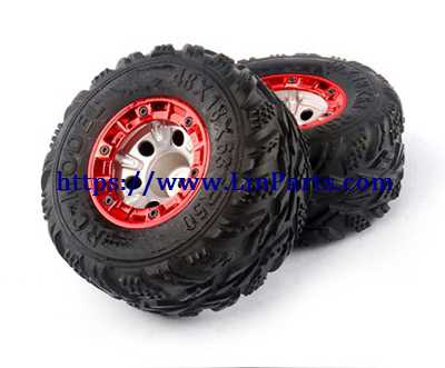 LinParts.com - Wltoys 12428 RC Car Spare Parts: Left Right 100mm Increase Widening tire component 4pcs [red]