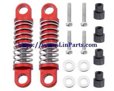 LinParts.com - Wltoys K989 RC Car Spare Parts: Upgrade metal Shock Absorbers [Red]