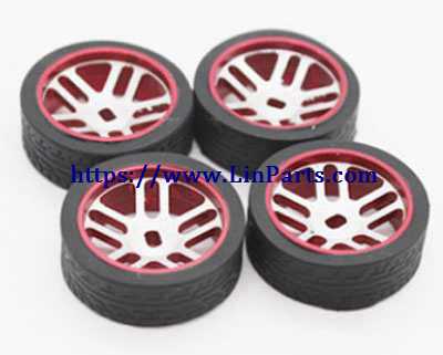 LinParts.com - WLtoys 284010 RC Car Spare Parts: Metal wheel + Pattern Tire racing tire[Red]