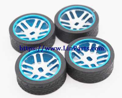 LinParts.com - Wltoys K989 RC Car Spare Parts: Metal wheel + Pattern Tire racing tire[Blue]