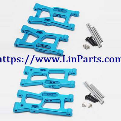 LinParts.com - WLtoys 144001 RC Car spare parts: Metal upgrade Front swing arm + rear swing arm[144001-1250]Blue