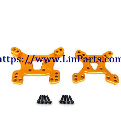 LinParts.com - WLtoys 144001 RC Car spare parts: Metal upgrade Front shock absorber + rear shock absorber[144001-1302]Yellow