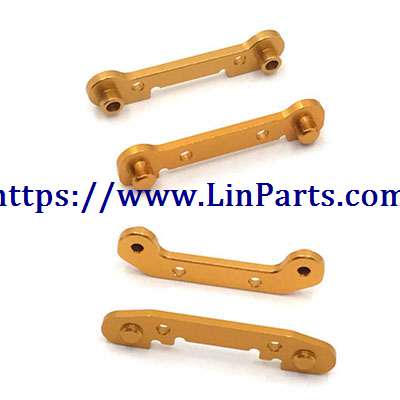 LinParts.com - WLtoys 144001 RC Car spare parts: Front swing arm reinforcement sheet assembly + Back swing arm reinforcement[144001-1305+1306]Yellow