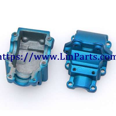 LinParts.com - WLtoys 144001 RC Car spare parts: Metal upgrade Gearbox upper cover + gearbox lower cover[144001-1254]Blue