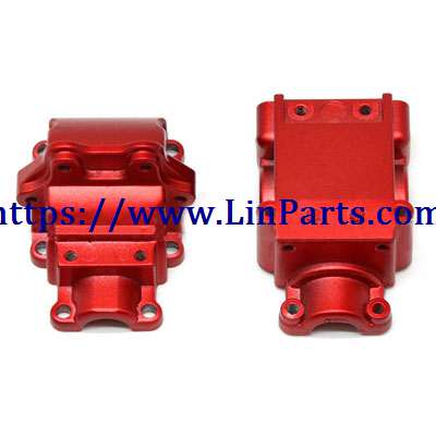 LinParts.com - WLtoys 144001 RC Car spare parts: Metal upgrade Gearbox upper cover + gearbox lower cover[144001-1254]Red
