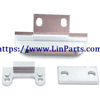 LinParts.com - WLtoys 144001 RC Car spare parts: Metal upgrade Rear gearbox pressing parts + front anti-collision parts + anti-roll bar pressing parts[144001-1257]Silver