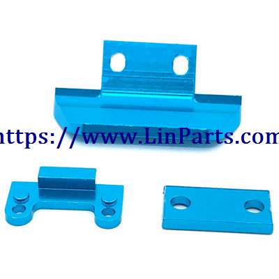 LinParts.com - WLtoys 144001 RC Car spare parts: Metal upgrade Rear gearbox pressing parts + front anti-collision parts + anti-roll bar pressing parts[144001-1257]Blue
