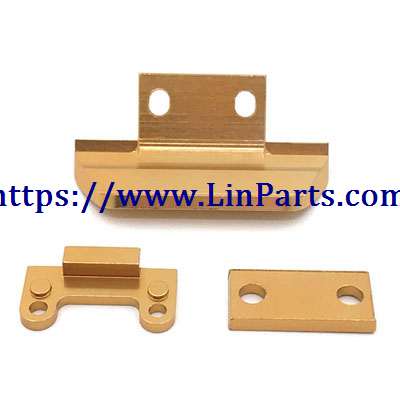 LinParts.com - WLtoys 144001 RC Car spare parts: Metal upgrade Rear gearbox pressing parts + front anti-collision parts + anti-roll bar pressing parts[144001-1257]Yellow