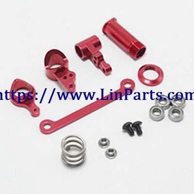 LinParts.com - WLtoys 144001 RC Car spare parts: Metal upgrade Steering clutch assembly[144001-1268]Red