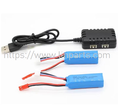 LinParts.com - WLtoys 284010 RC Car Spare Parts: 7.4V 450mAh battery + 1 to 2 Charger