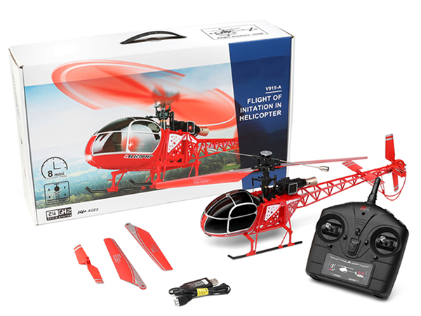 Wltoys XK V915-A RC Helicopter RTF 2.4G 4CH Double Brush Motor