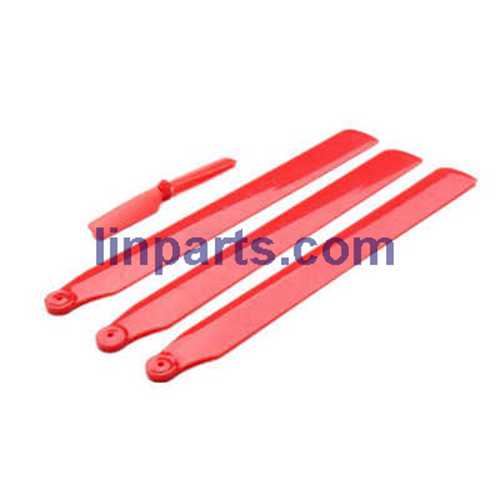 WLtoys V931 2.4G 6CH Brushless Scale Lama Flybarless RC Helicopter Spare Parts: main blades propellers + Tail blade (Red)