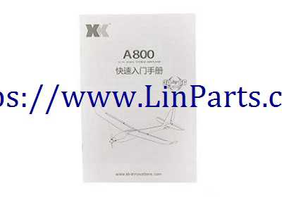 XK A800 RC Airplane Spare Parts: English manual