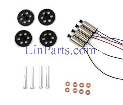 LinParts.com - VISUO XS816 XS816 4K RC Quadcopter Spare Parts: 4pcs Bearing + 4pcs Motor [2pcs red and blue line motor + 2pcs black and white line motor] + 4pcs Gear shaft + 4pcs Gear